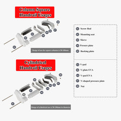 Chiplesier no drilling adapter on stair rail illustrates quick, tool-free setup for safety.