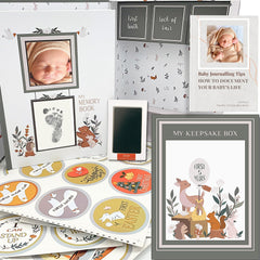 Chirpy Blue Studio baby memory book cover with photo windows ready to display milestones.