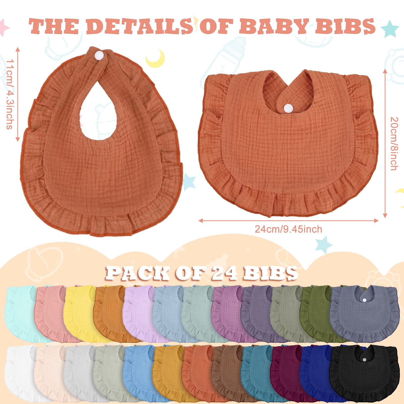 Chitidr baby bandana bib adjustable button closeup highlights secure fit