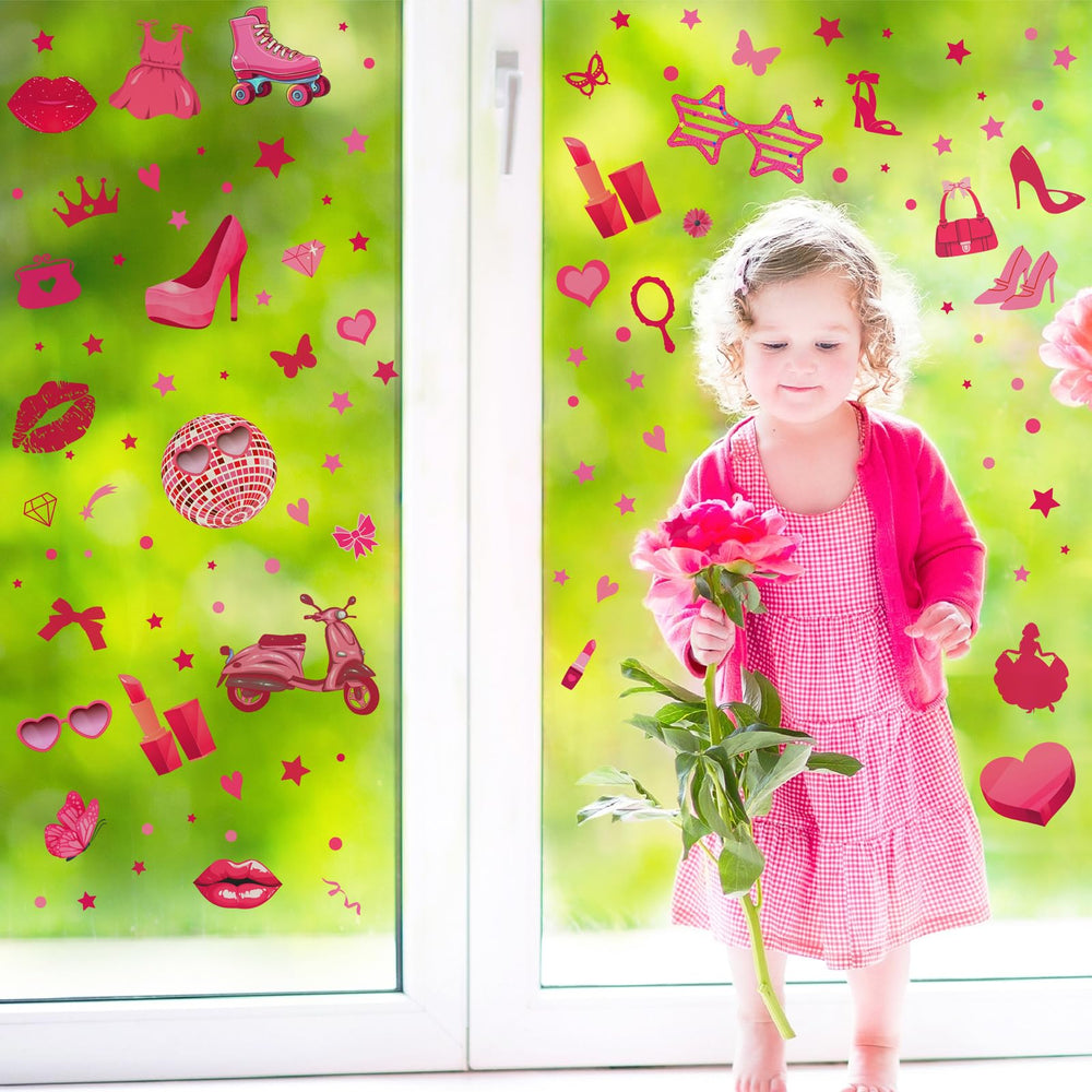 Chivertion pink girl wall stickers overall collection ready for quick room transformation.
