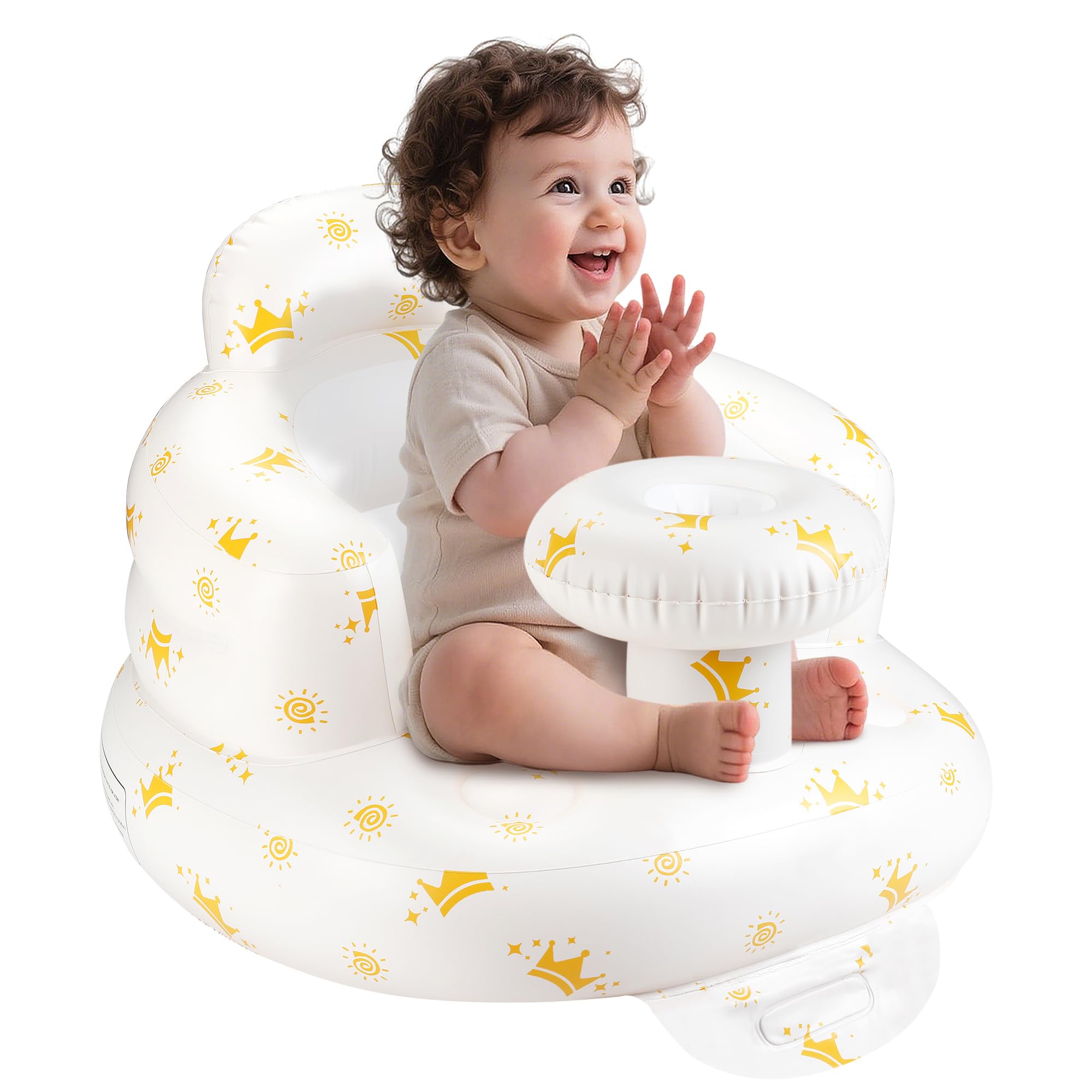CHIZEKOO portable inflatable baby seat in use providing stable sitting support.