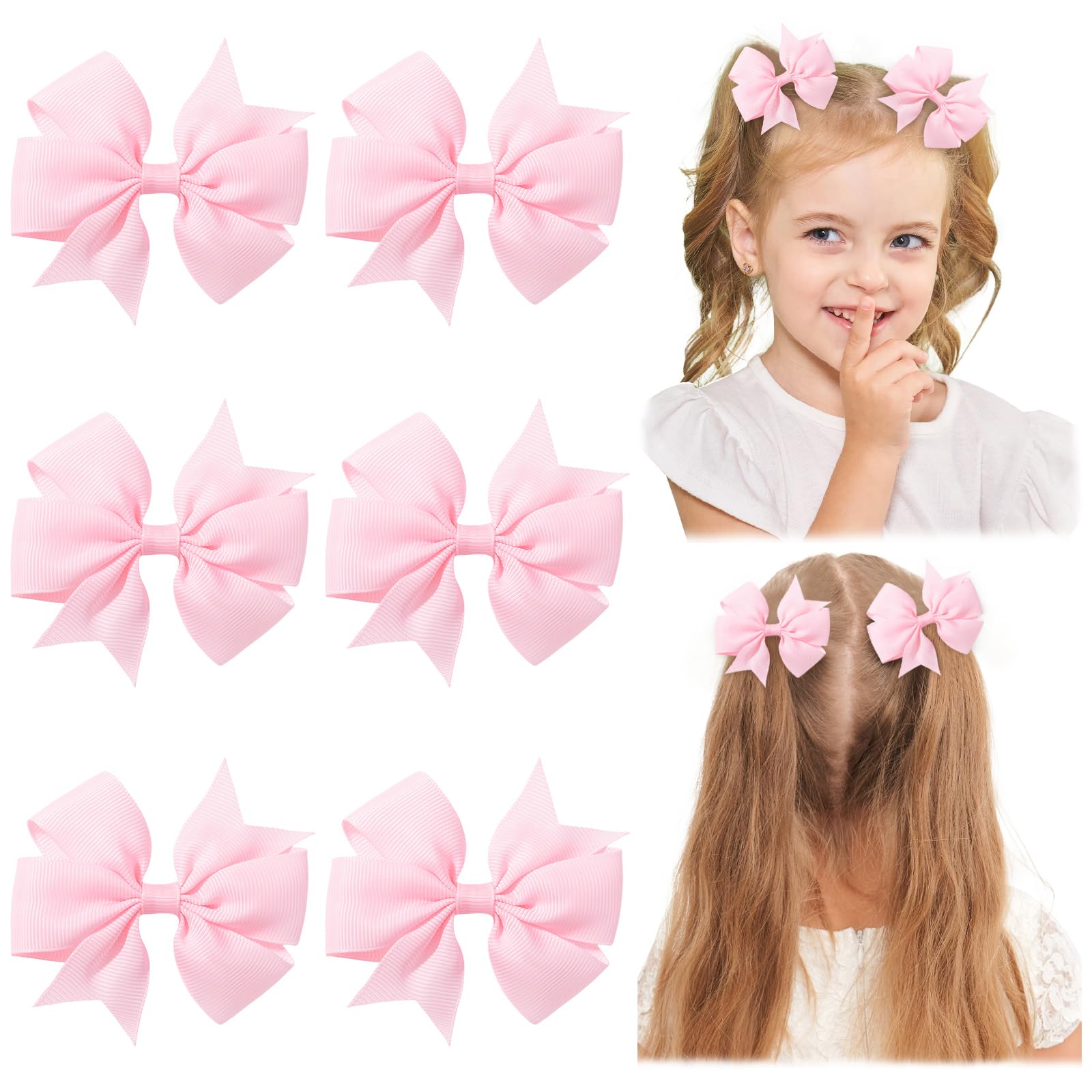 Choicbaby 3-inch pink grosgrain bow with alligator clip for adorable photo props.