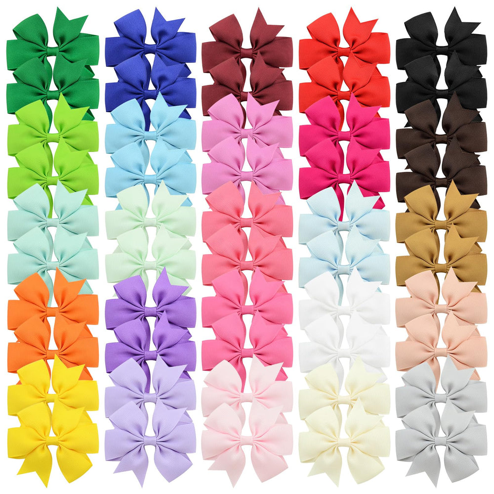 Choicbaby 50pcs hair bows packaging in 25 colors for versatile outfits