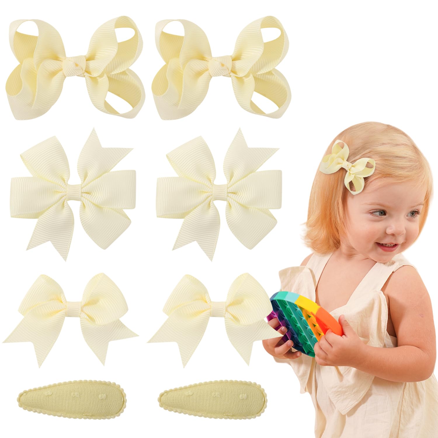 Choicbaby 8pc yellow bow set packaging showcases versatile styling options for quick looks