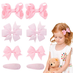 Choicbaby 8pcs pink hair bow set lightweight for all-day comfort.