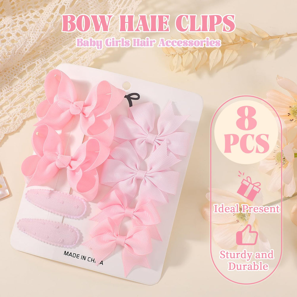 Choicbaby boutique grosgrain ribbon bows add everyday polish.
