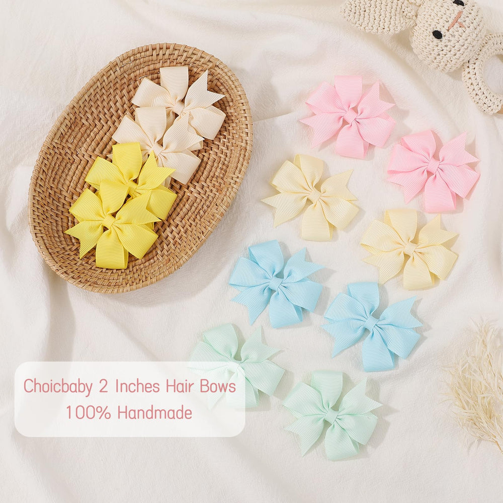 Choicbaby grosgrain ribbon bows feel comfortable and tangle-free for baby girls.