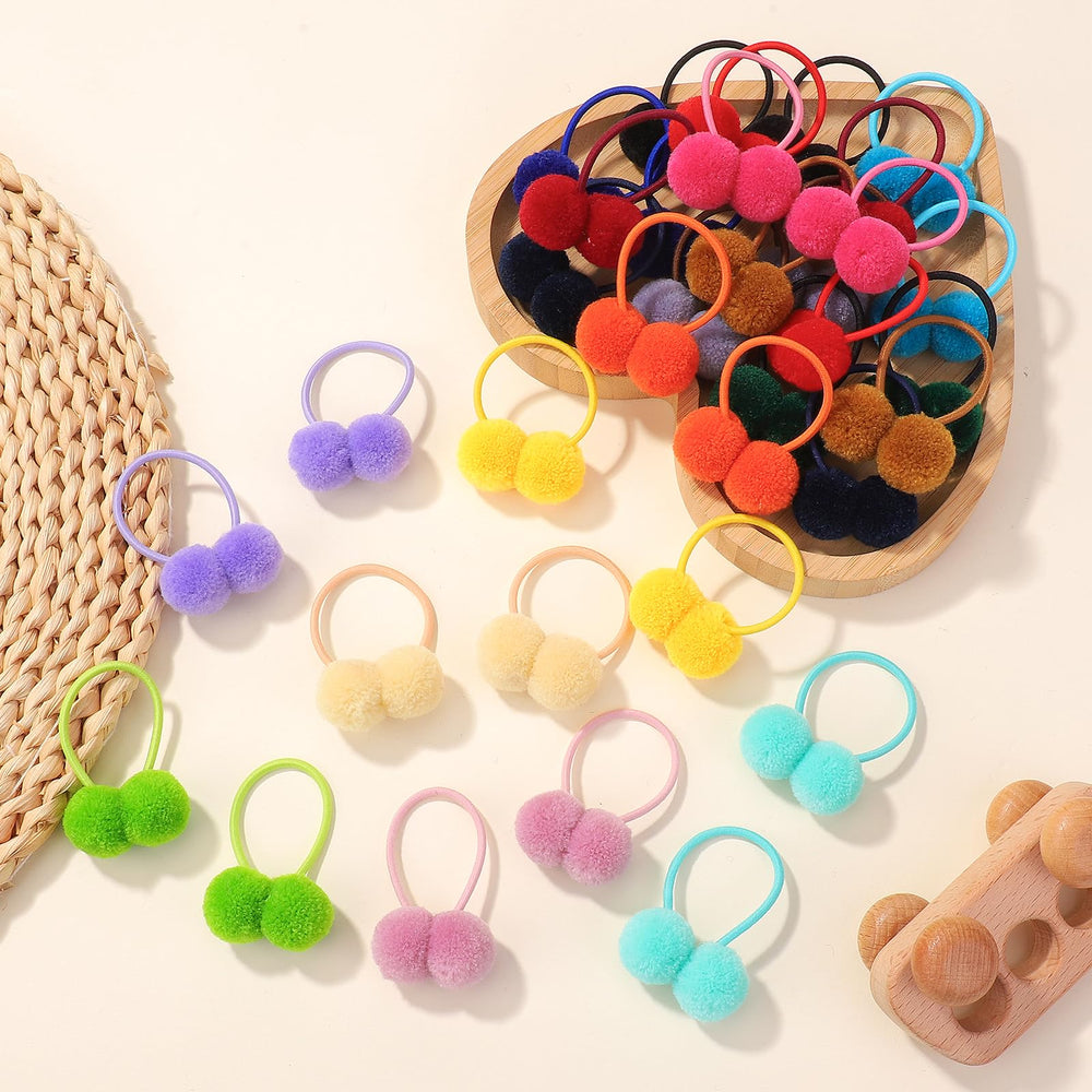 ChoicBaby candy-colored pom hair ties perfect as a gift for kids.
