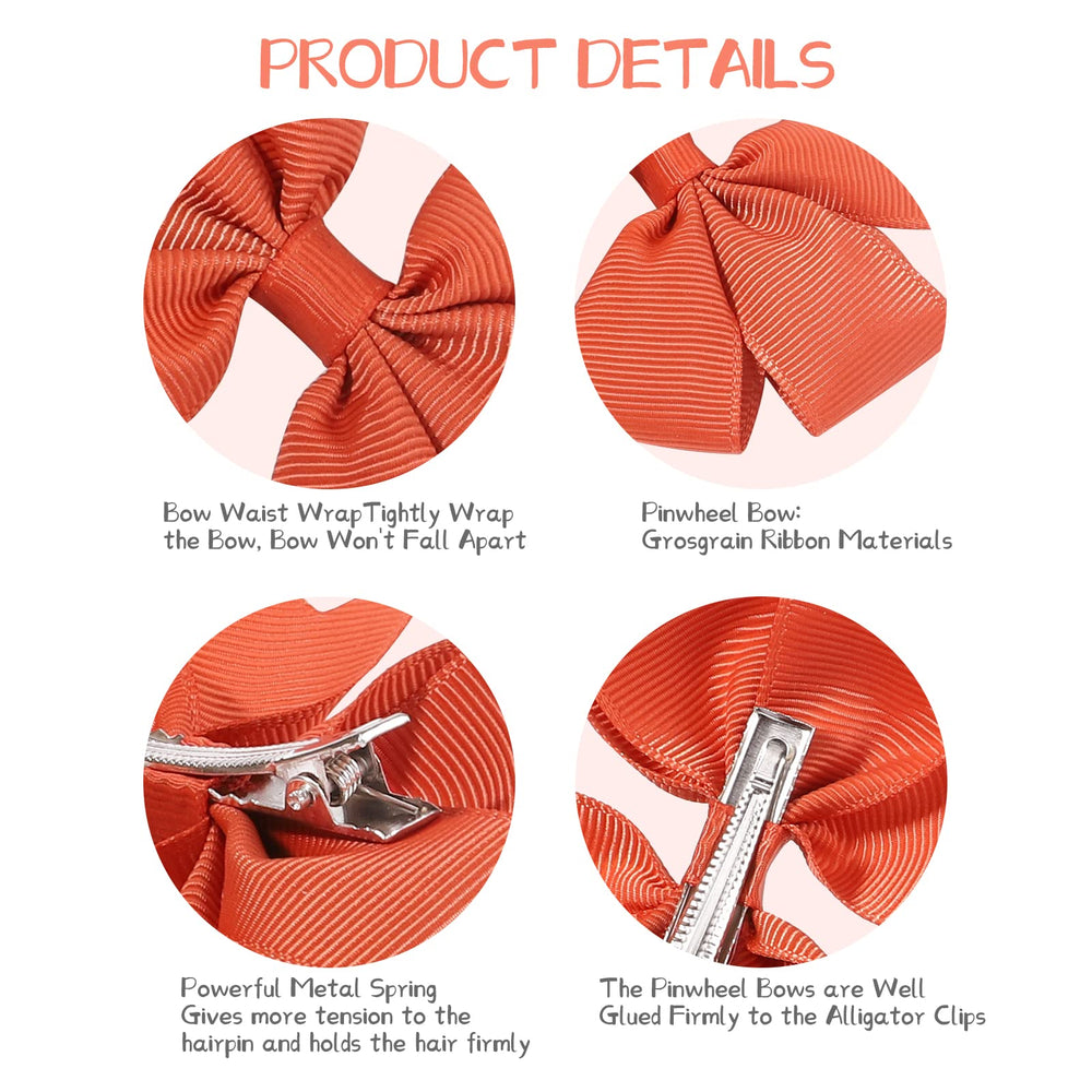 Choicbaby hair bows close-up highlights sturdy clip and durable stitching