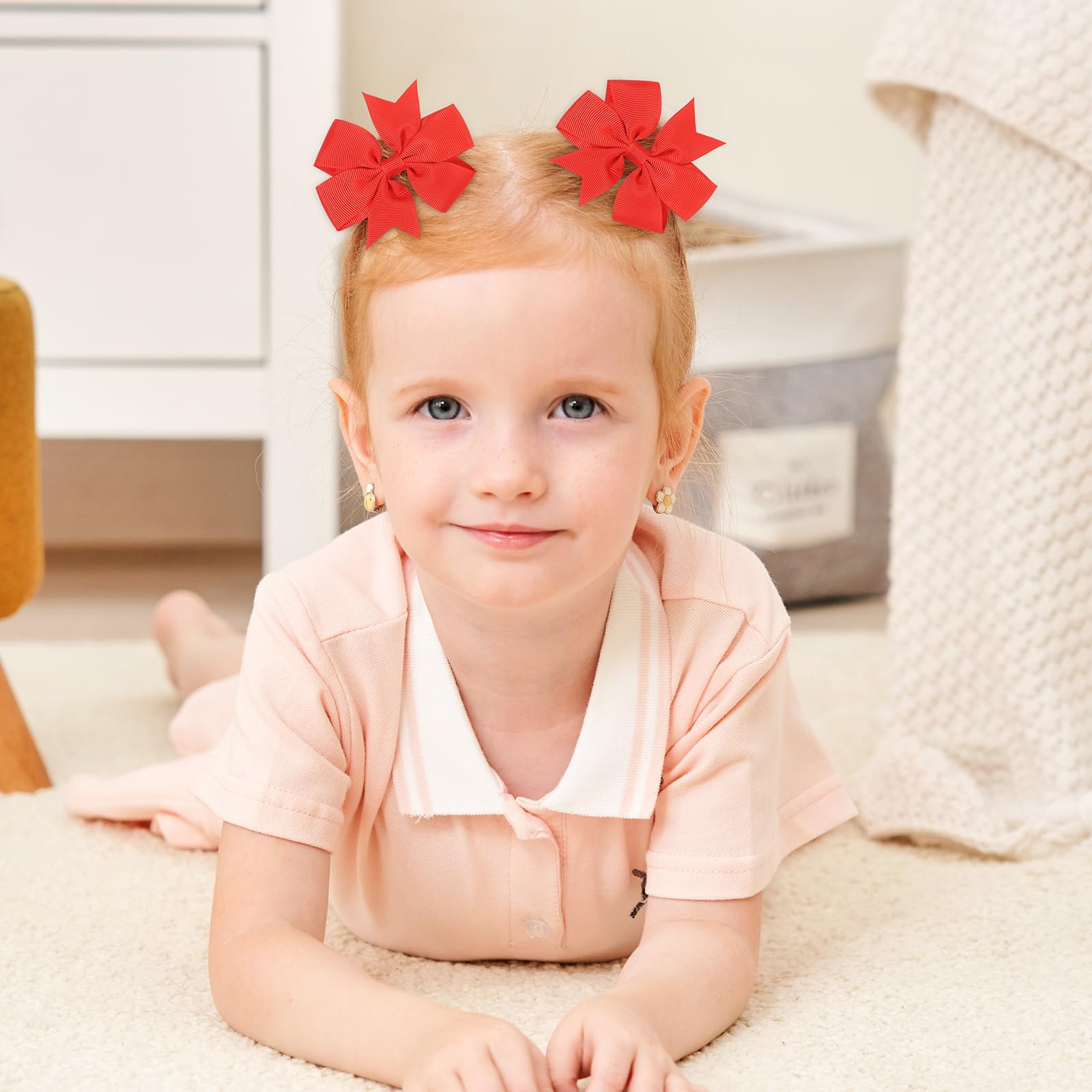 Choicbaby kid hair accessory features a red bow enhancing outfit detail and style.