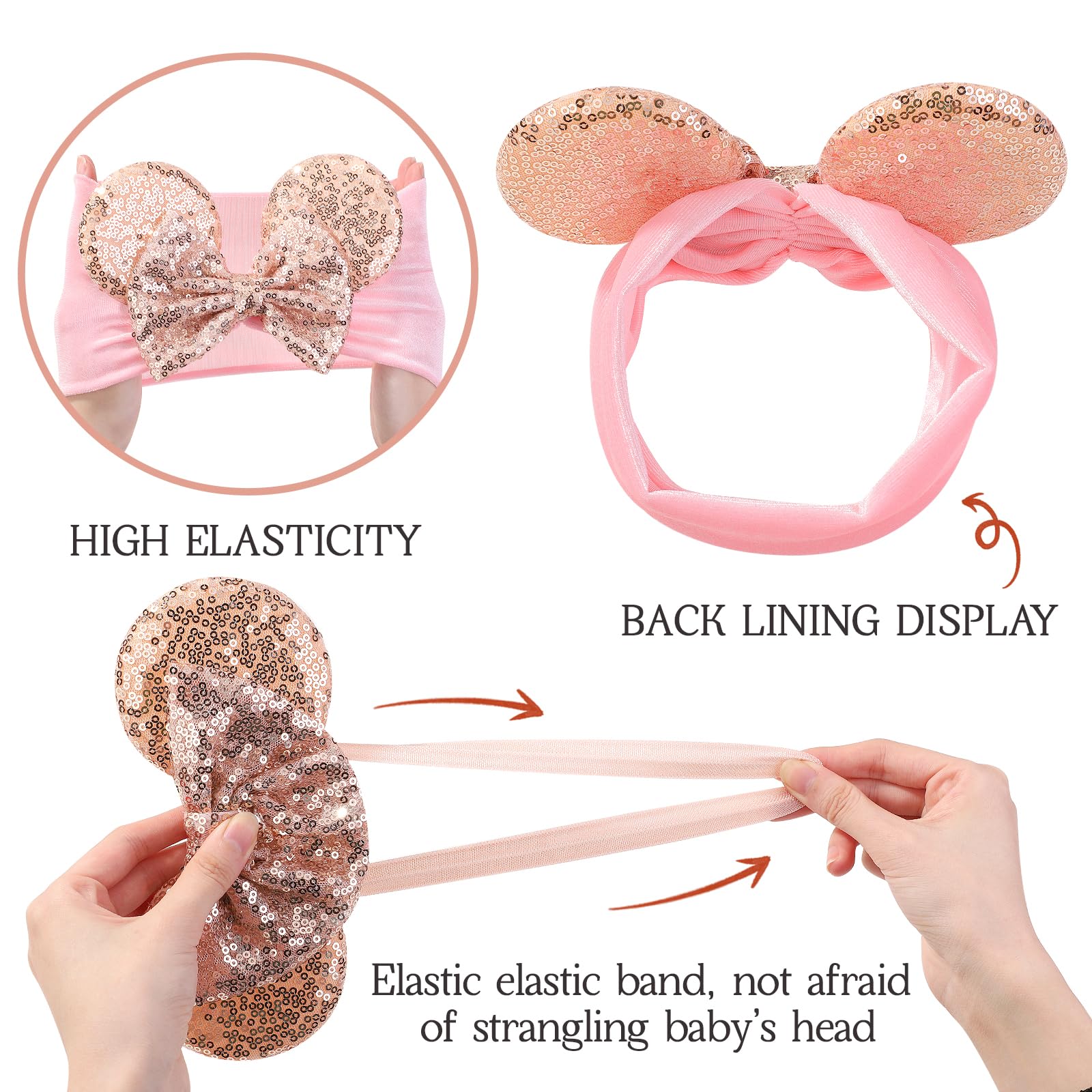 choicbaby nylon headbands soft stretchy design ideal for babies through toddlers.