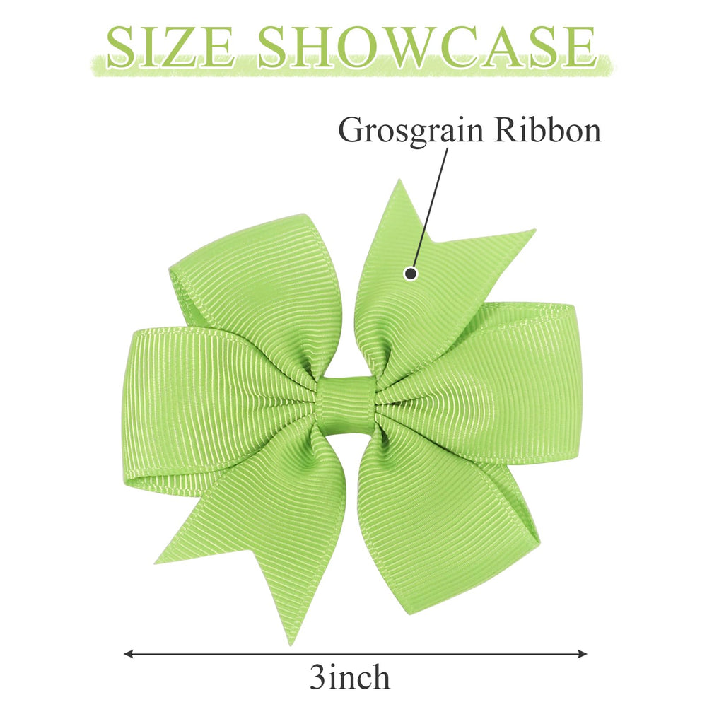 Choicbaby pinwheel bow green side-view, versatile for photo props.