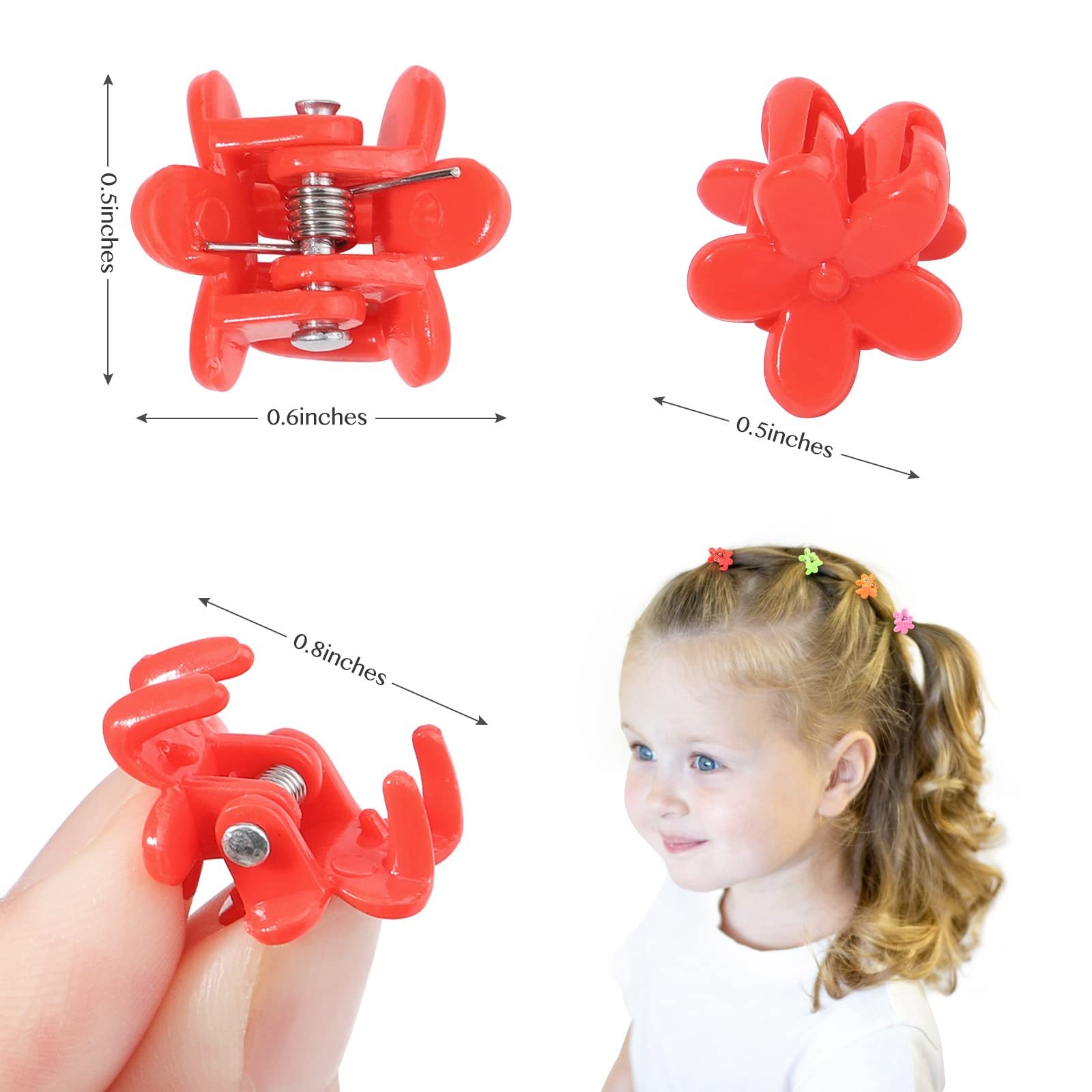 Choicbaby resin flower clip with metal spring detailing prevents slipping during active play.