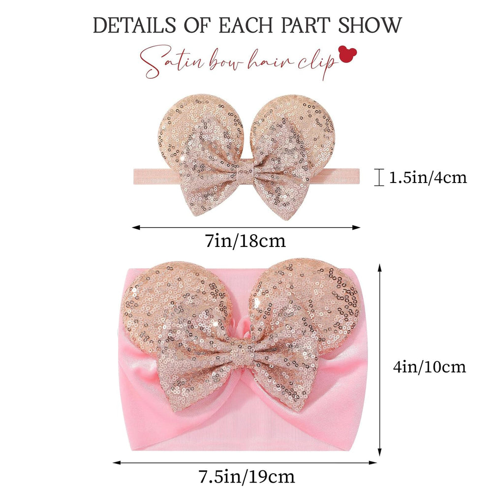 choicbaby sequin polka dot bow headband gold, durable stretchy nylon keeps hair in place.