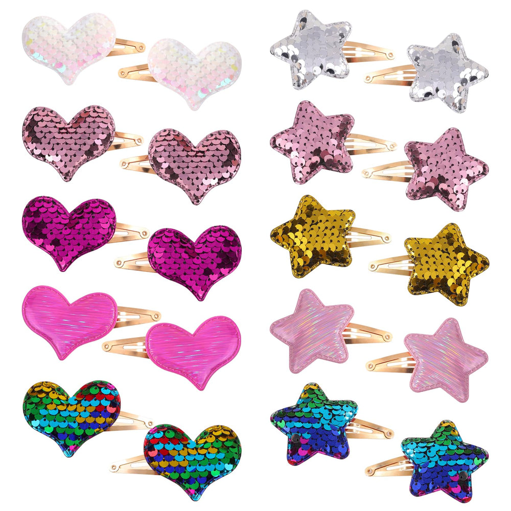 Choicbaby sequins hair pins star add playful sparkle to daily outfits.