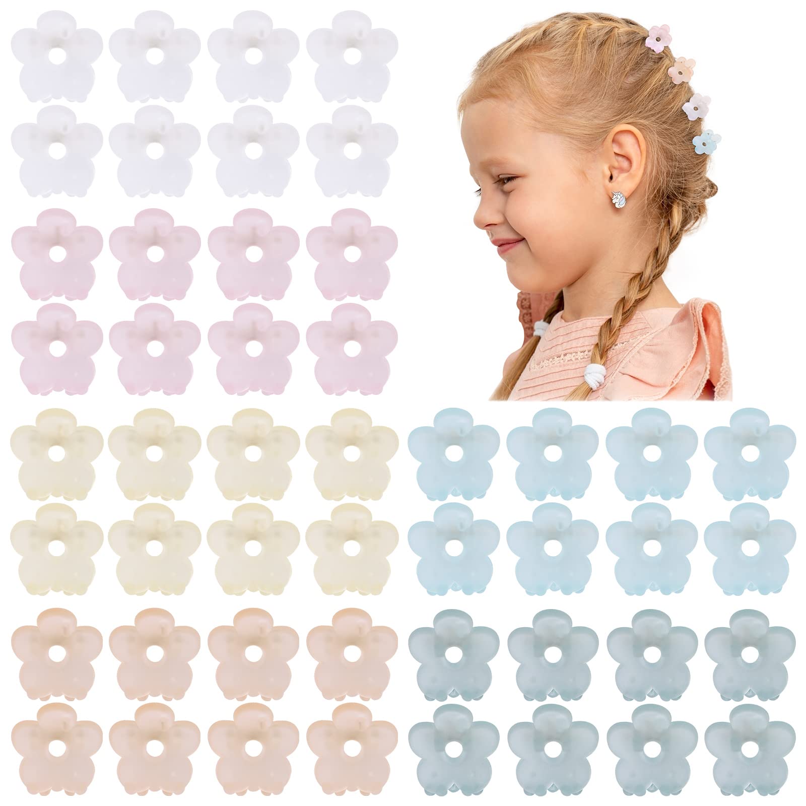 Choicbaby six colors flower clips package ideal for outfits.