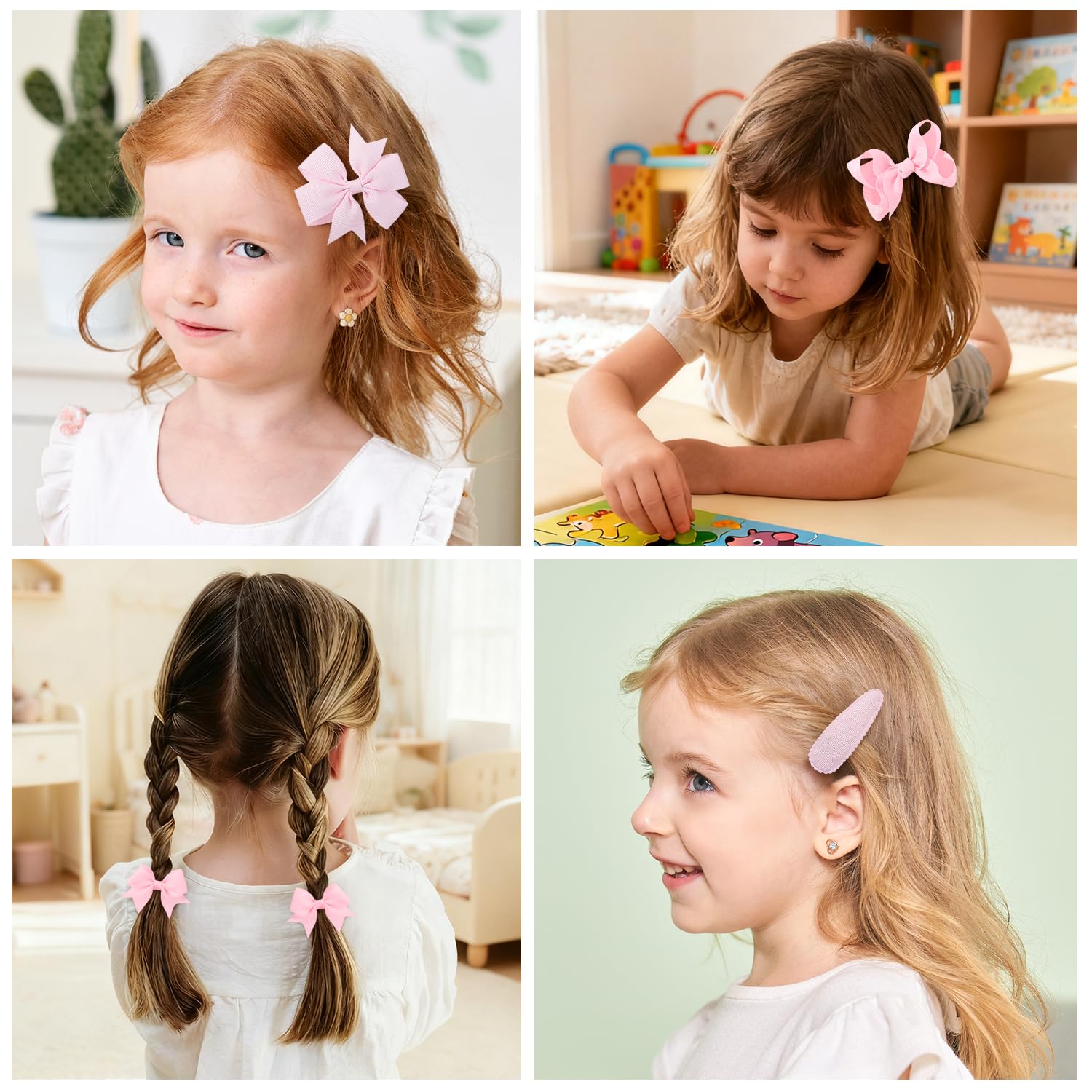 Choicbaby snap barrettes wrapped in soft cloth protect scalp.