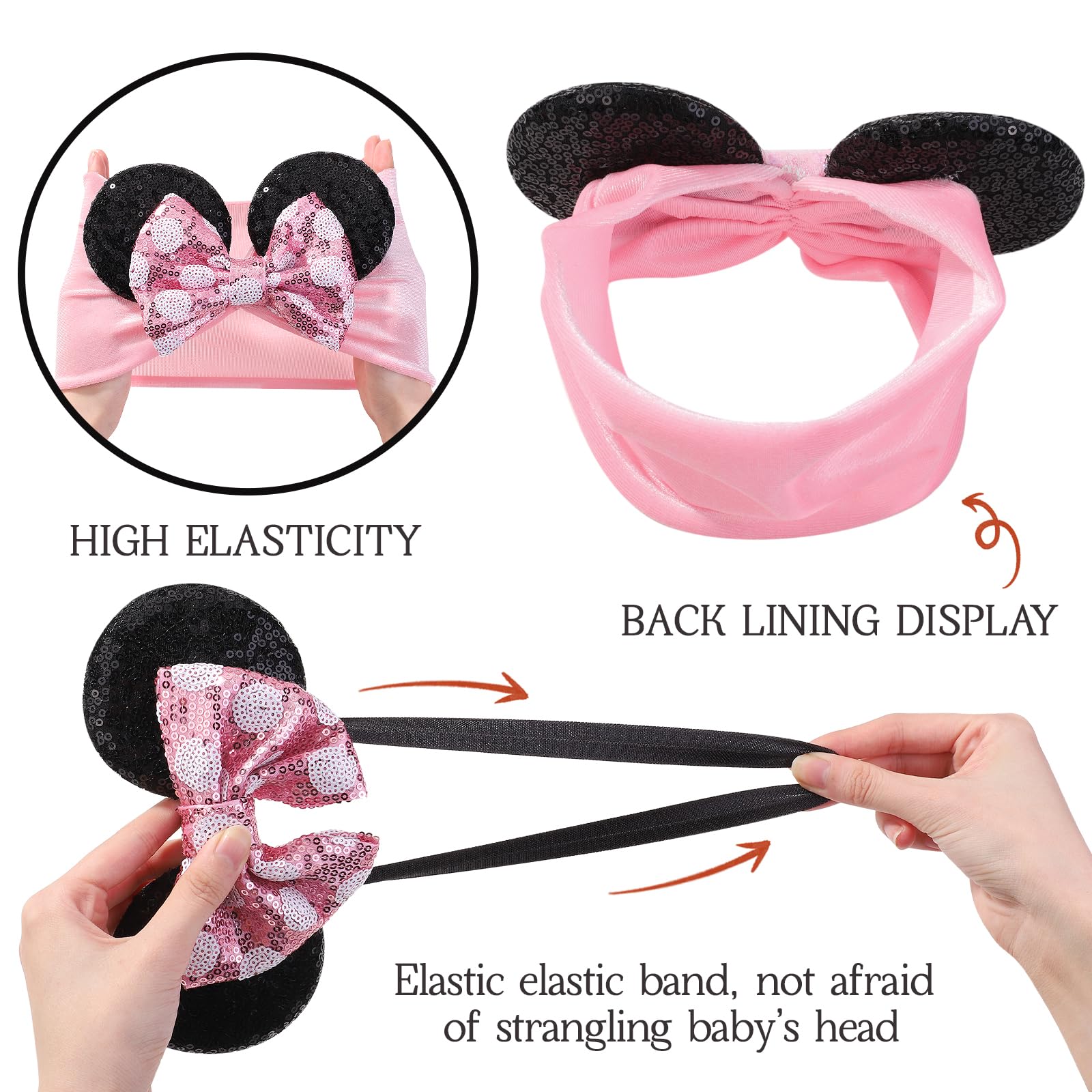 Choicbaby nylon headbands feature soft, durable fabric for daily wear.