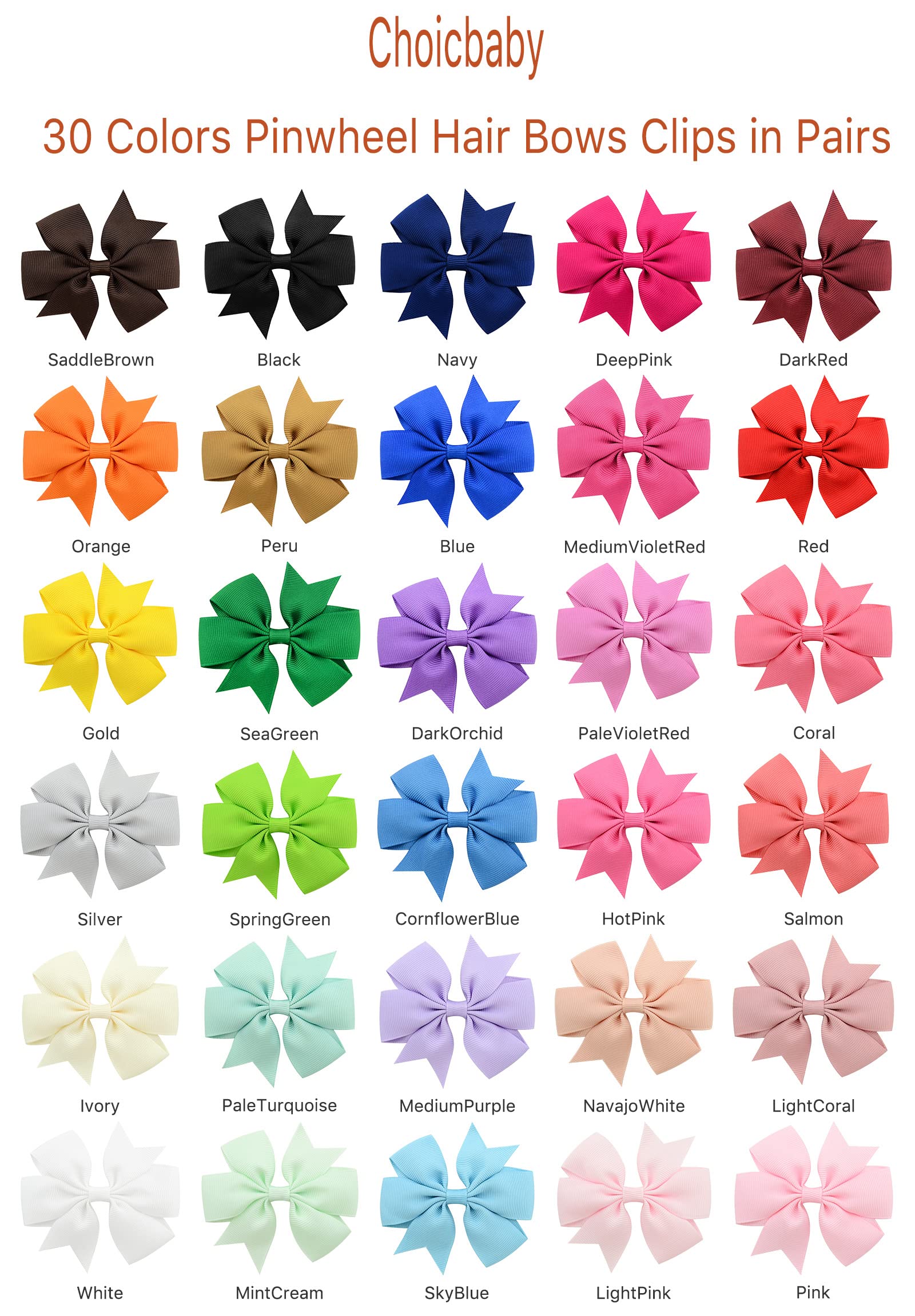Choicbaby toddler bows ideal for pigtails braids and ponytails during photoshoots.