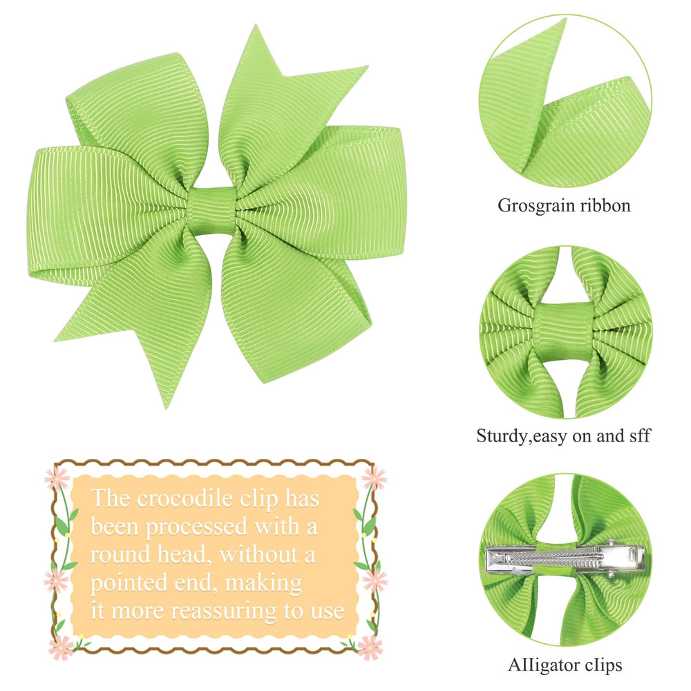 Choicbaby toddler clip closeup in green, gentle grip for pigtails.