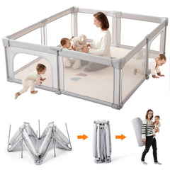 Cholena baby playpen easy-assembly-fold: quick setup for travel and cozy home play.