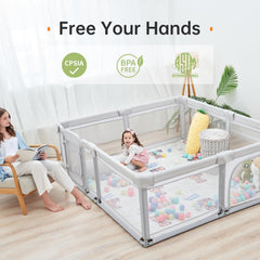Cholena baby playpen safe durable materials with 300D Oxford fabric and breathable mesh