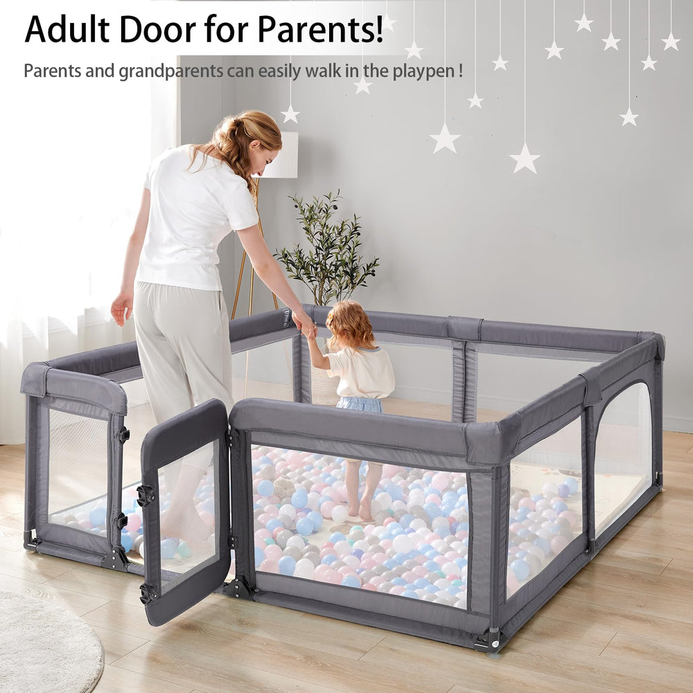 Cholena playpen 360-degree vision through breathable mesh for safe viewing