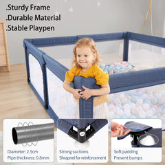 Cholena playpen 360-degree vision mesh helps parents monitor easily.