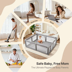 Cholena playpen 360-view breathable mesh for full supervision