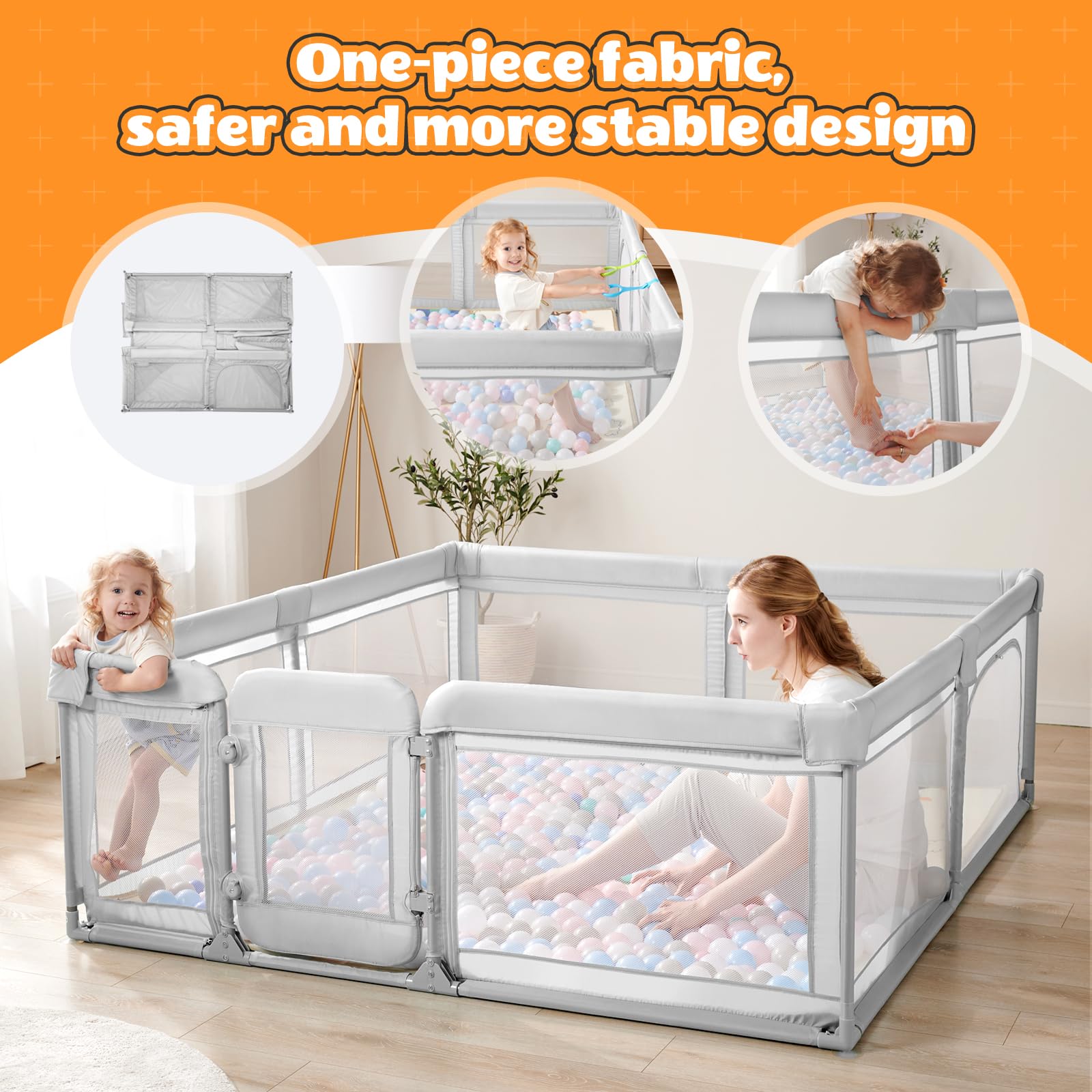 Cholena playpen 360-degree vision mesh offers watchful visibility