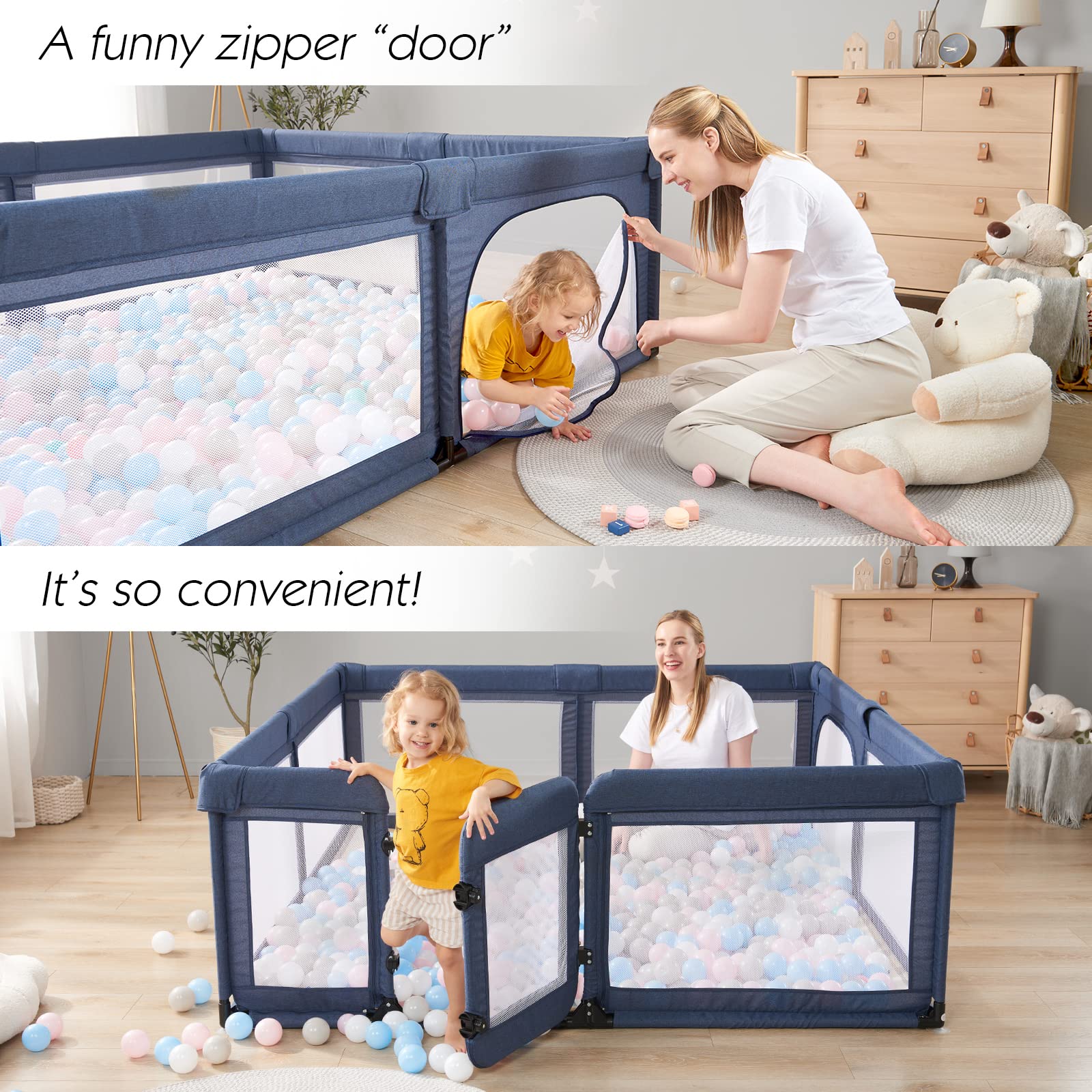 Cholena playpen stable base with suction cups for steadier setup.