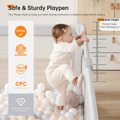 Cholena playpen-zipper-door: easy inside access and active play.