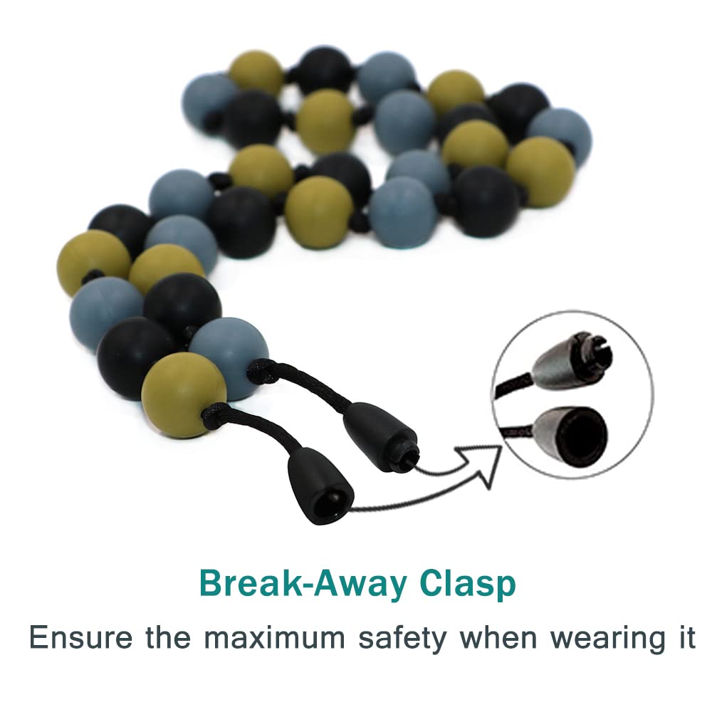 Choneer chew necklaces close-up texture shows durable chew-friendly surface