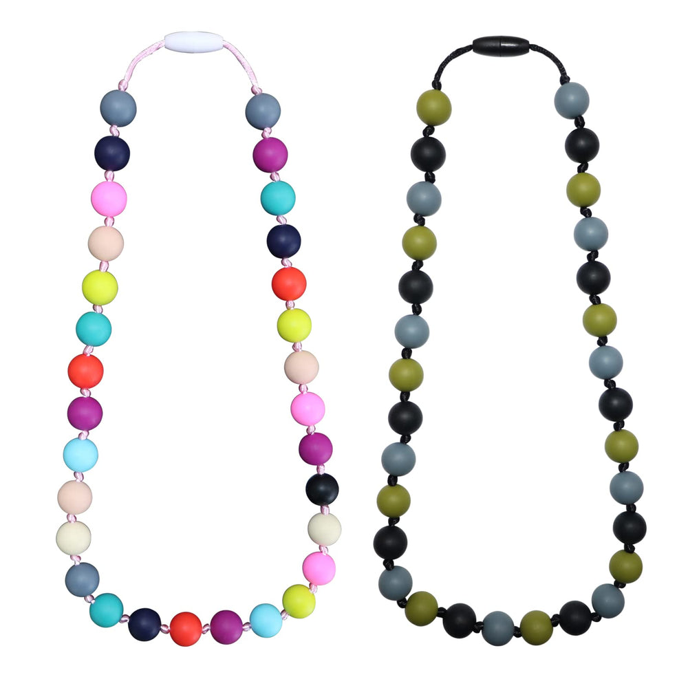 Choneer silicone chew necklaces multicolor packaging for sensory kids
