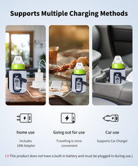 Chonomai bottle warmer demonstrates heat time and warming capability for a 240 ml bottle