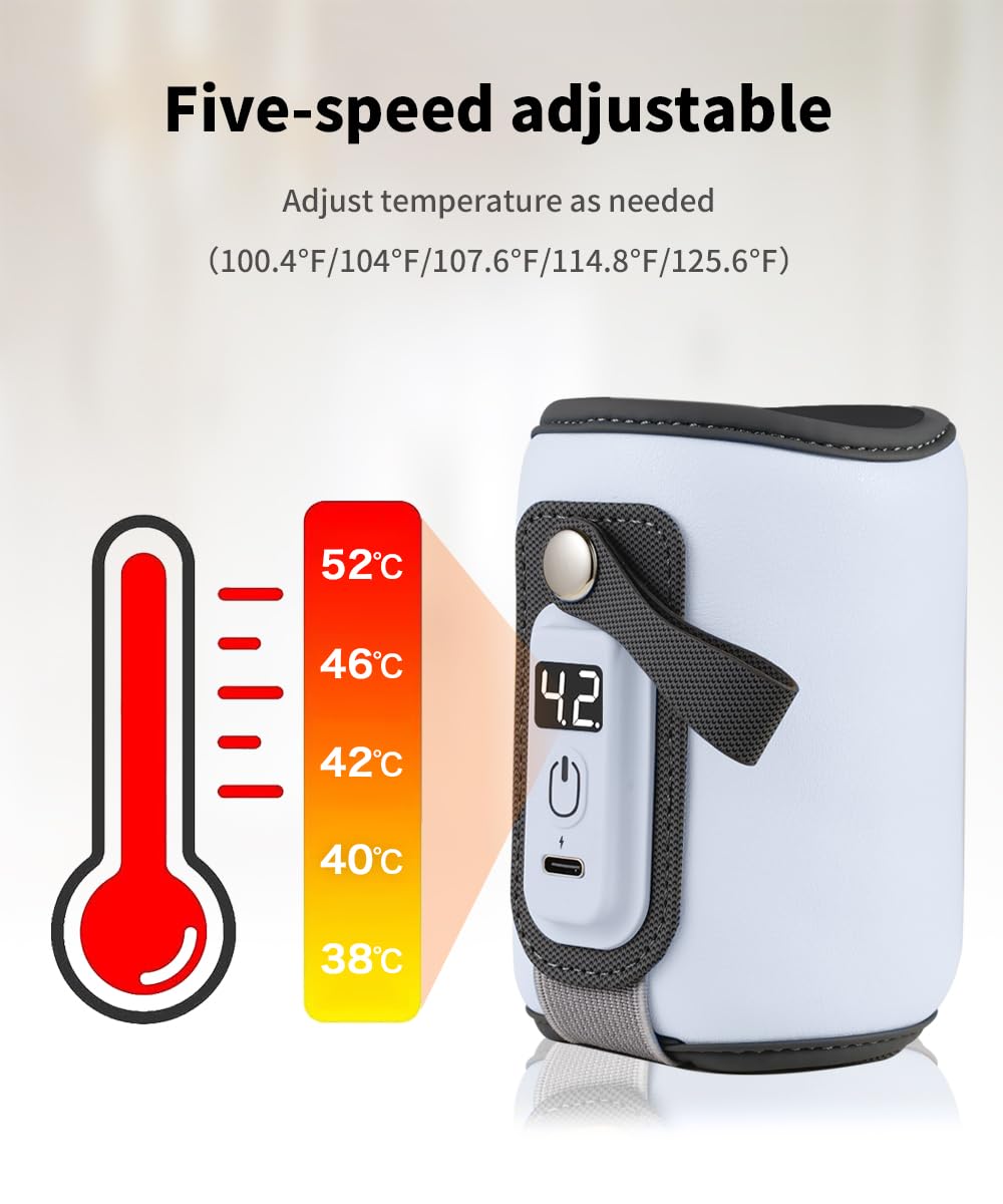 Chonomai bottle warmer with temperature settings 38 to 52 Celsius enables gentle warming