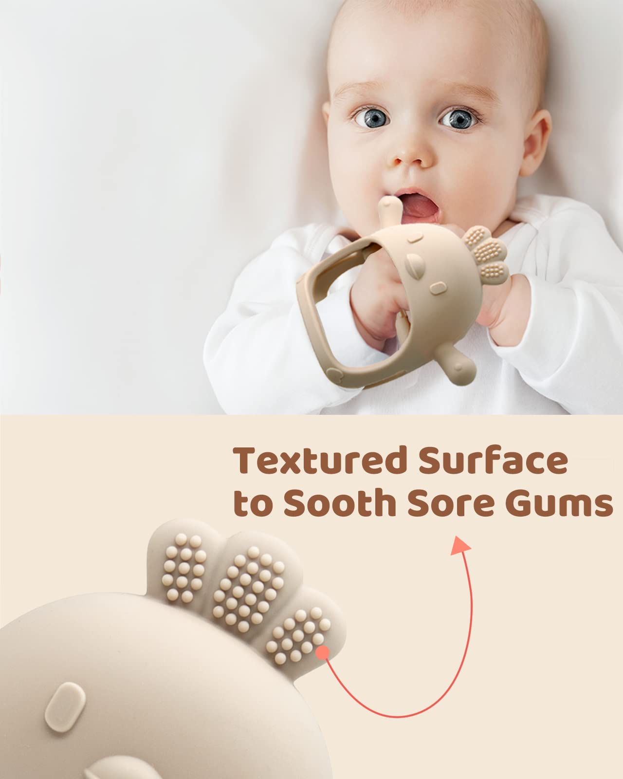 ChooKaChoo anti-dropping wrist design helps babies keep the teether handy.
