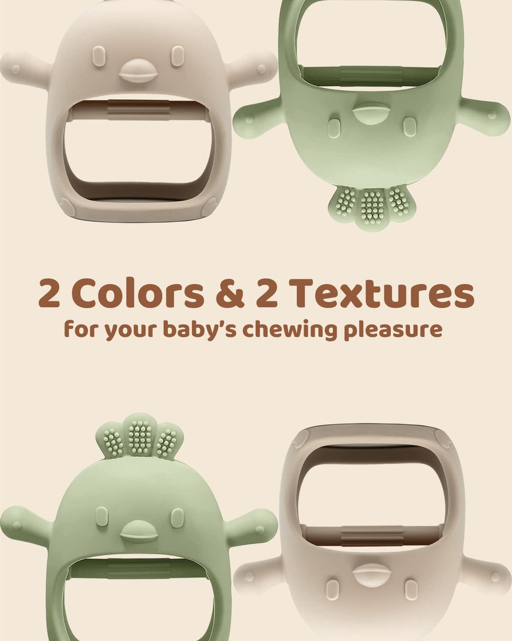 ChooKaChoo baby using teether during playtime for soothing relief.