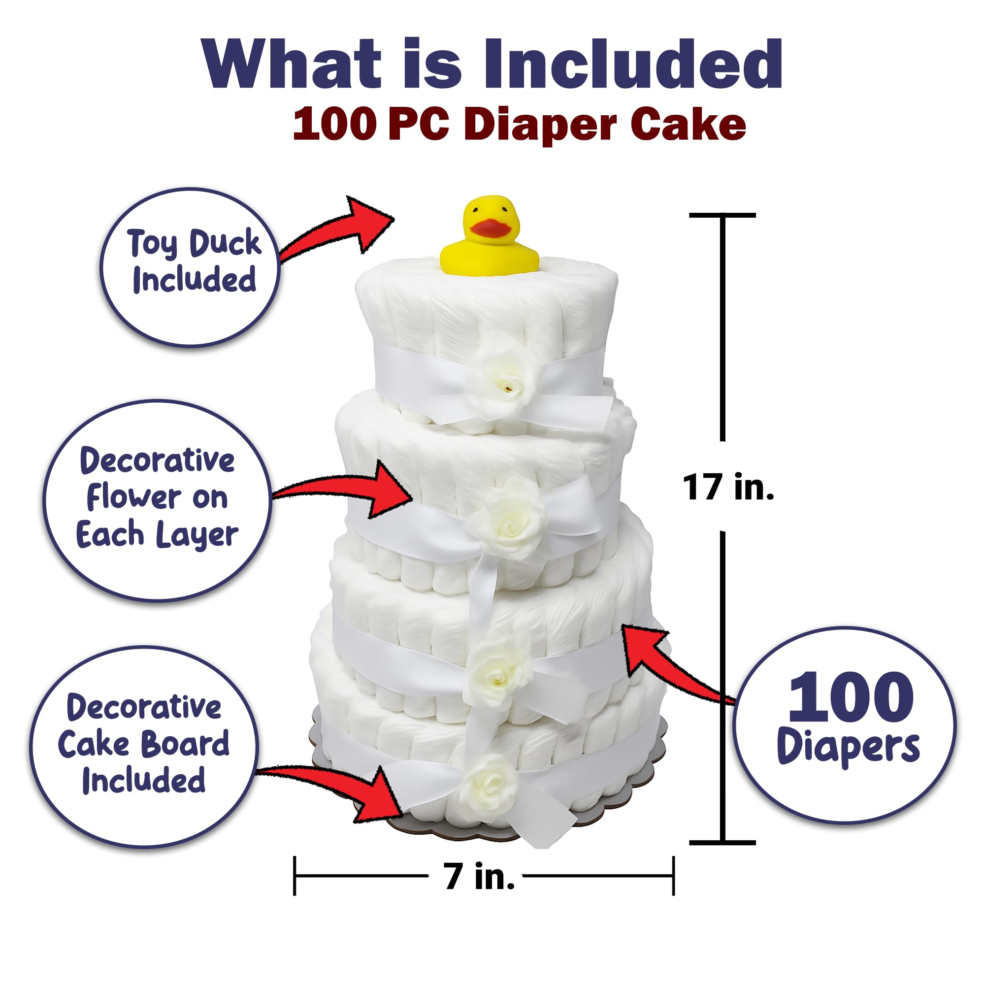 Choobly 4-tier cake on display board ready to showcase.
