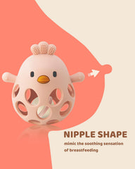 Chookachoo rattle ball encourages grasping and shaking for sensory play.