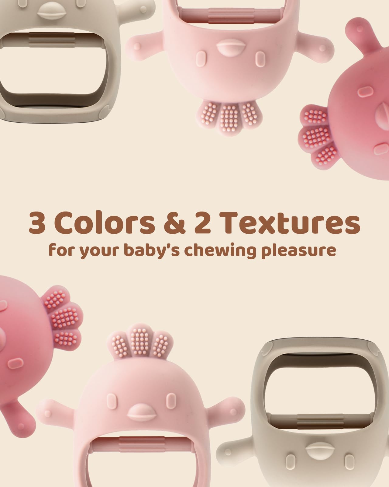 ChooKaChoo teething mitten soft silicone relieves gums with safe chew