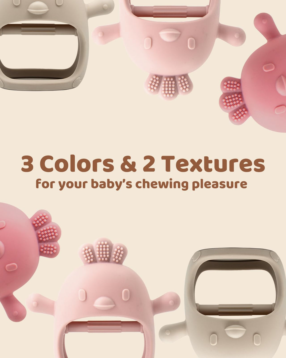 ChooKaChoo teething mitten soft silicone relieves gums with safe chew
