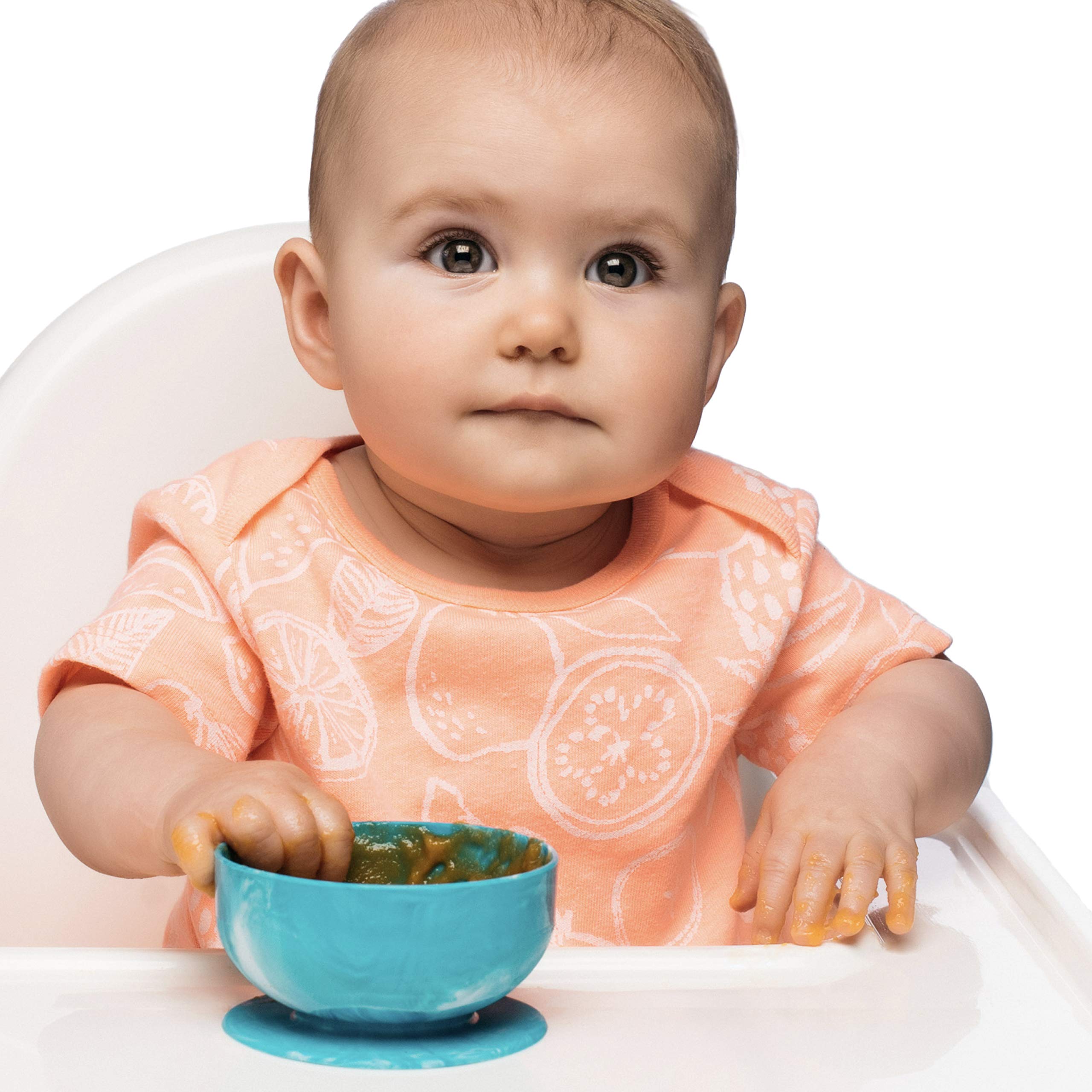 ChooMee suction bowl side view highlights anti-tip design for upright, calm mealtimes.