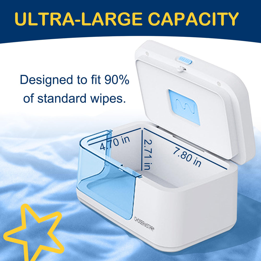 ChoserStar baby wipe warmer clean-design silhouette blends with nursery decor and keeps wipes accessible.
