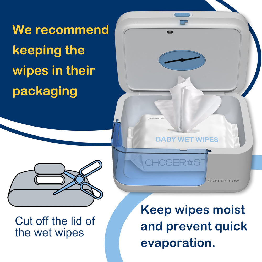 ChoserStar baby wipe warmer inside-moisture system preserves wipes' dampness for ready-to-use wipes.