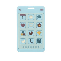 ChoserStar soft silicone phone teether blue front view with gentle gum massage.
