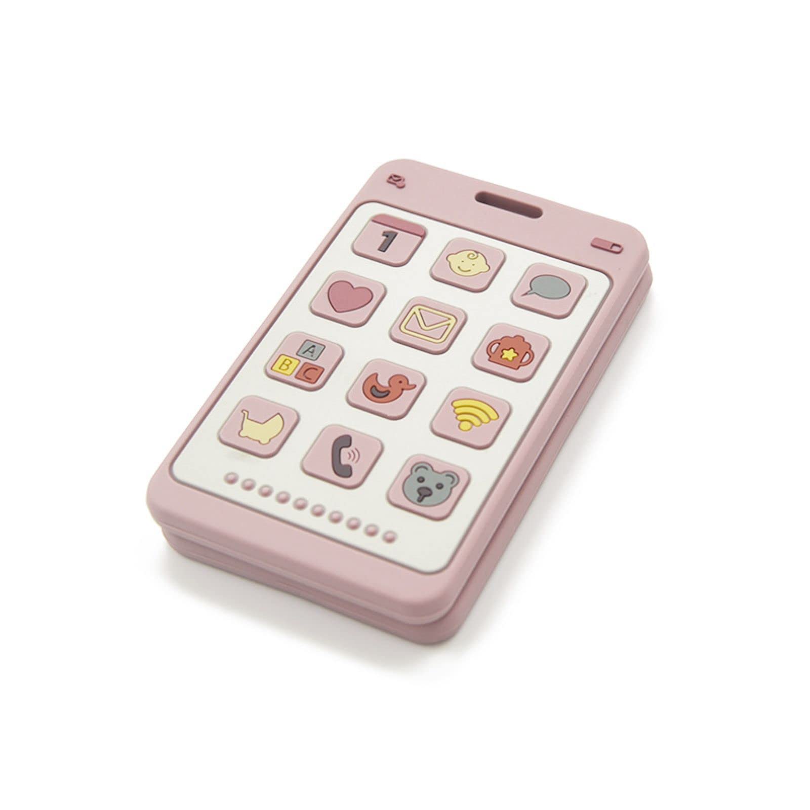 ChoserStar soft silicone phone teether pink, soothing gums during teething and visual play