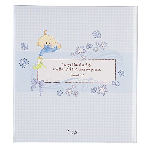 Christian Art Gifts boy baby book pages display vivid color for cherished milestones and notes