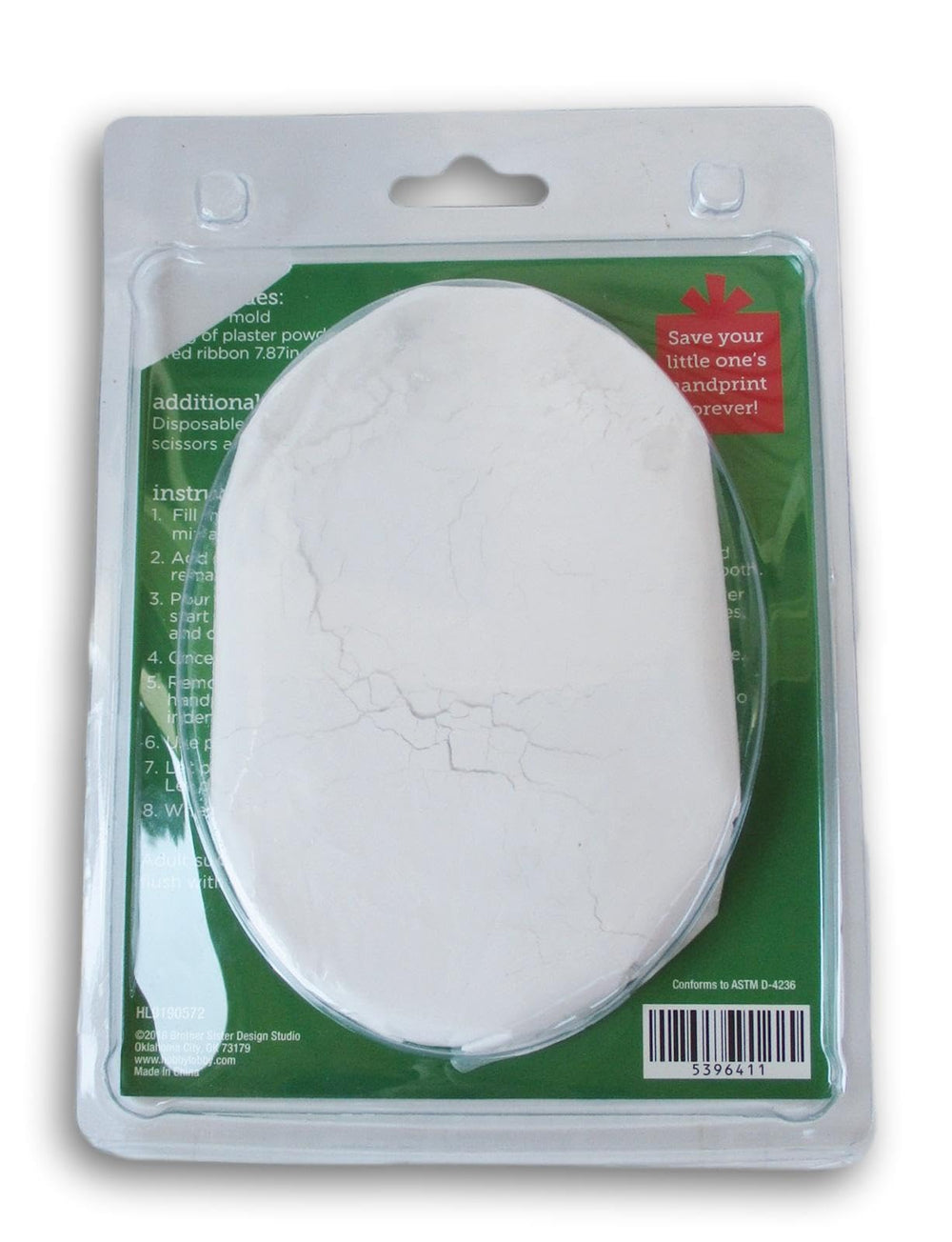 Christmas Crafts plaster handprint ornament hanging ready to display and share memories.