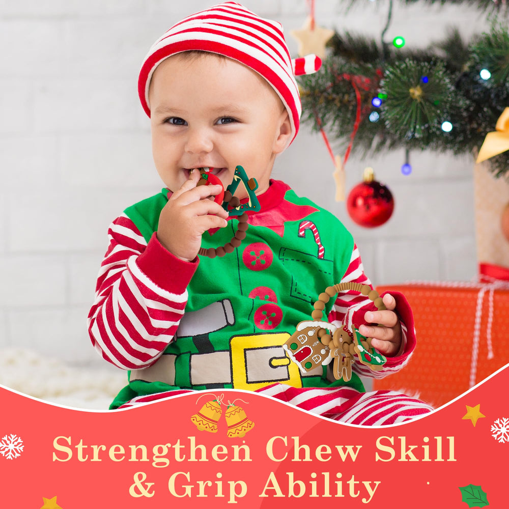 Christmas Teether dishwasher and freezer safe for easy cleaning